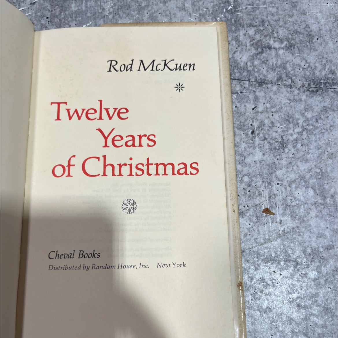 twelve years of christmas book, by Rod McKuen, 1969 Hardcover image 2