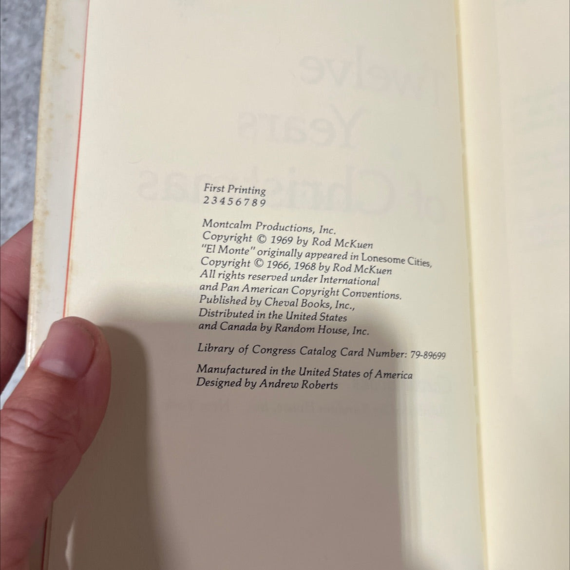 twelve years of christmas book, by Rod McKuen, 1969 Hardcover image 3