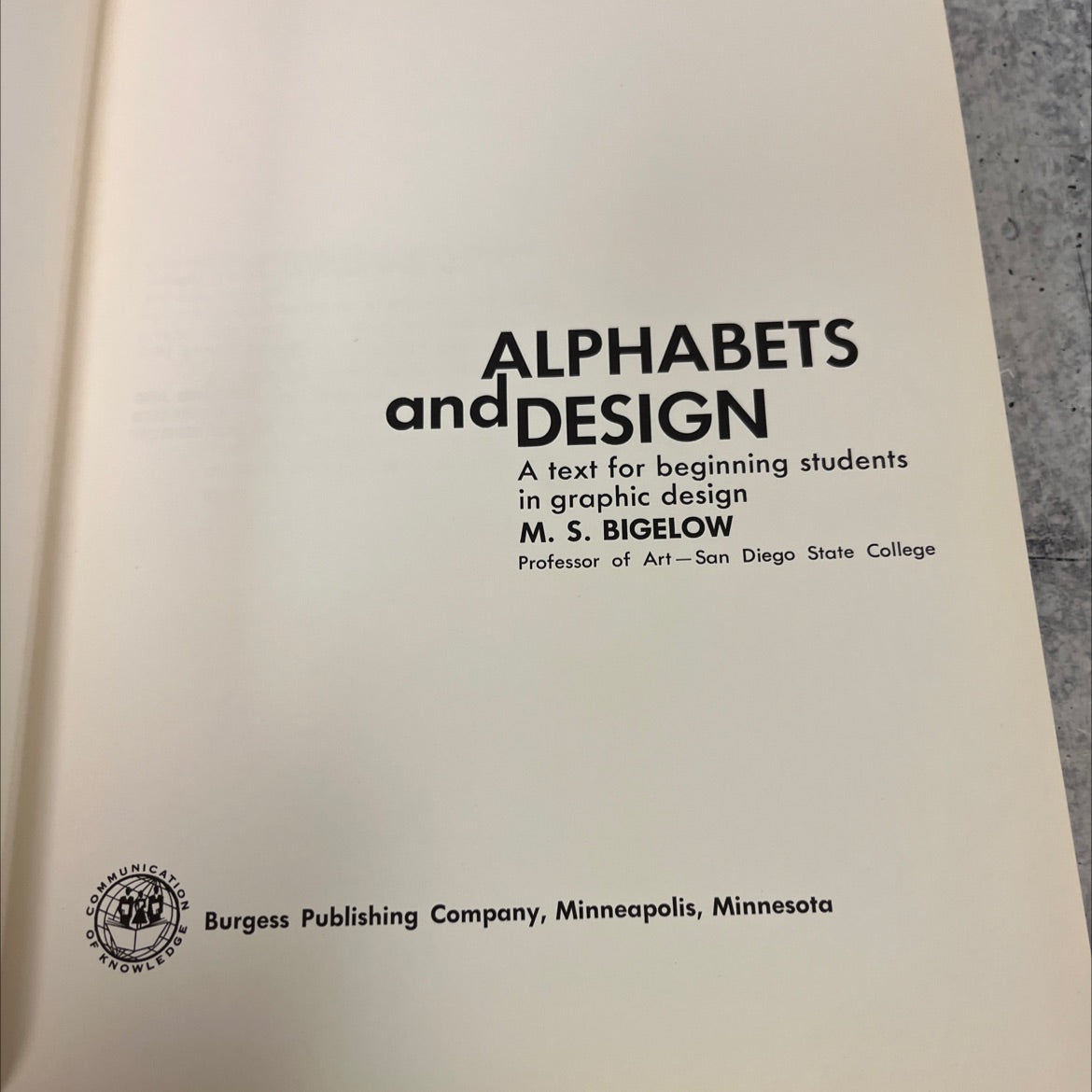 unci know gation e alphabets and design book, by M. S. Bigelow, 1970 Hardcover image 2