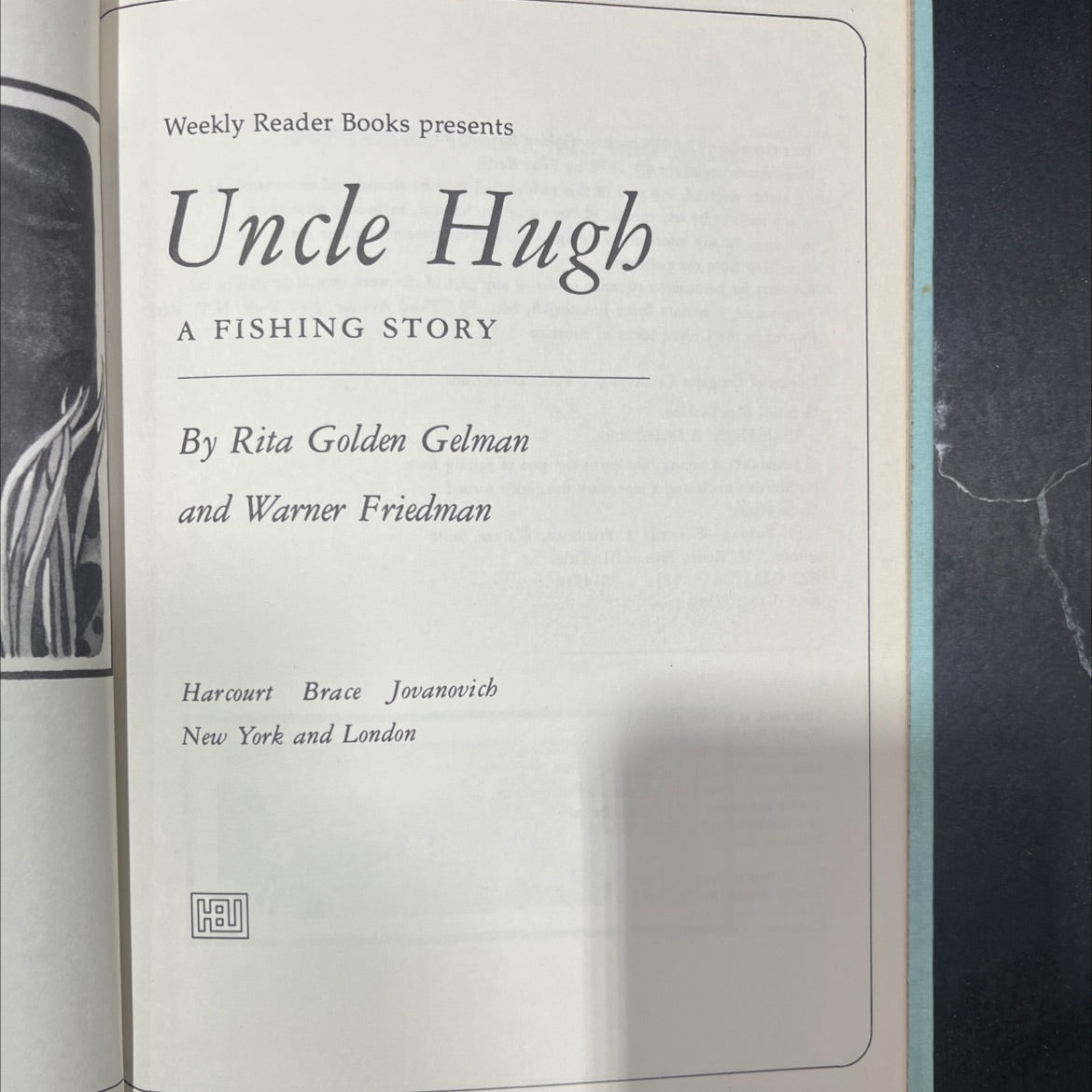 uncle hugh a fishing story book, by Rita Golden Gelman, Warner Friedman, 1978 Hardcover image 2