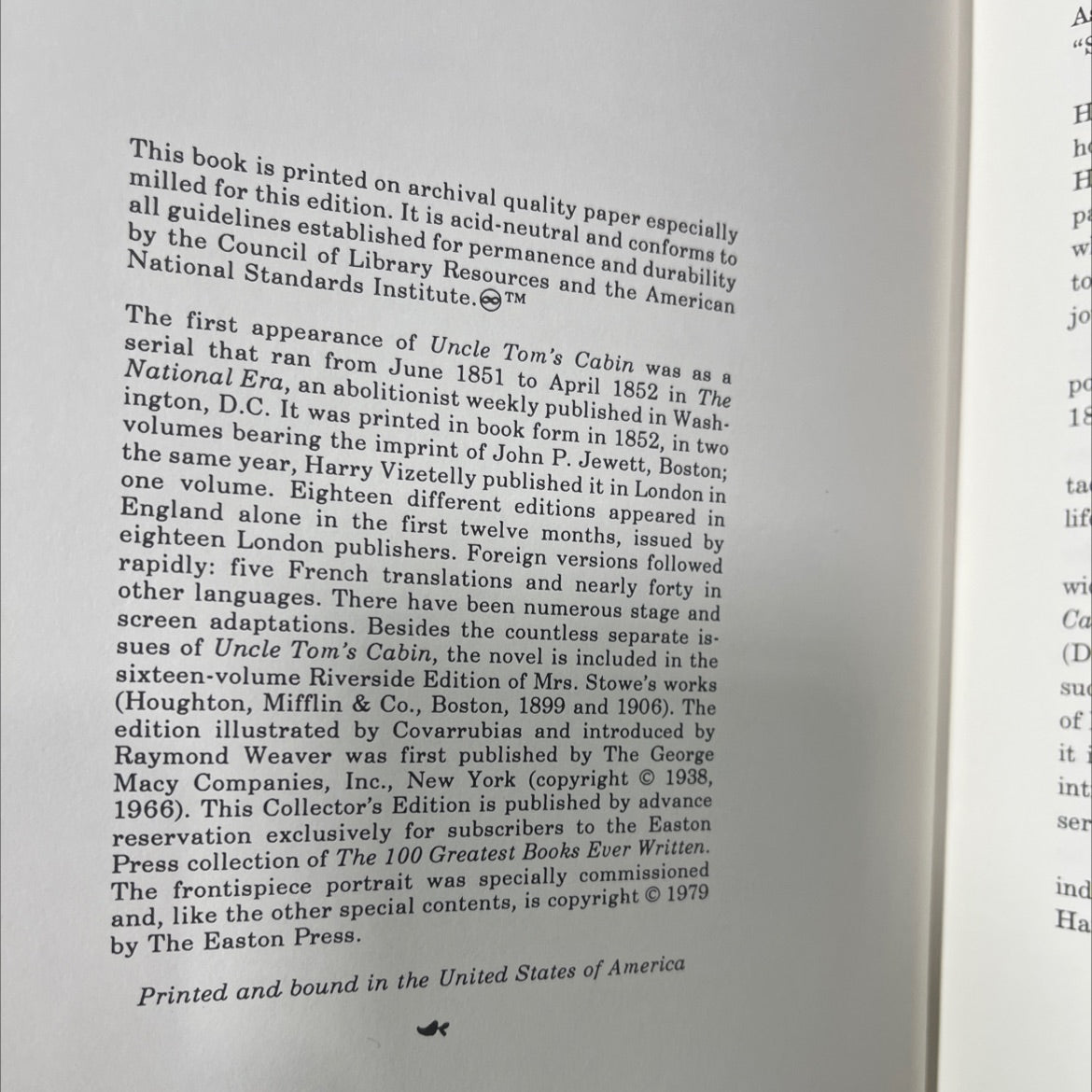 uncle tom's cabin; or, life among the lowly book, by harriet beecher stowe, 1966 Leather image 3