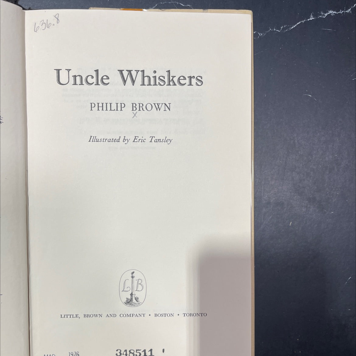 uncle whiskers book, by philip brown, 1976 Hardcover image 2