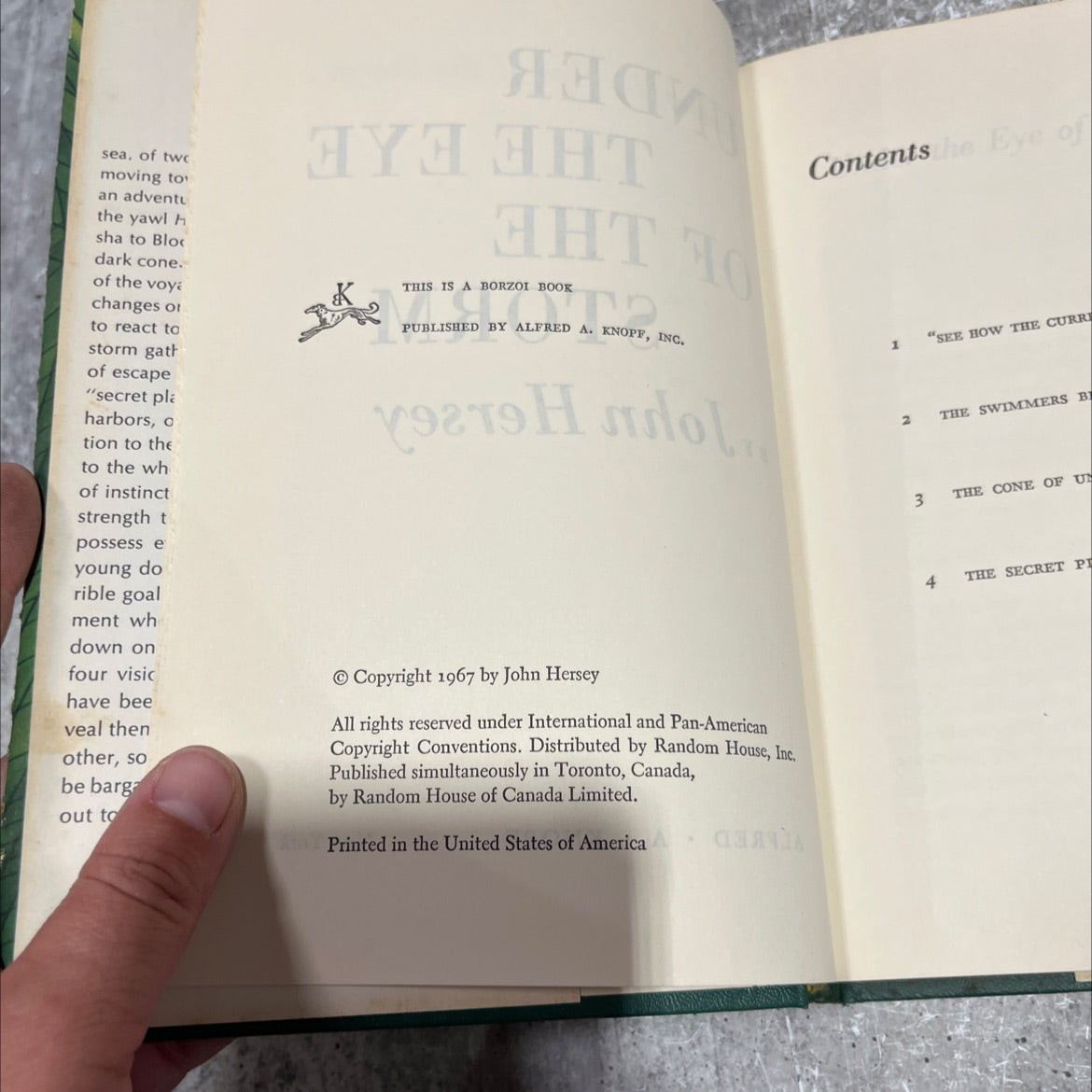 under the eye of the storm book, by John Hersey, 1967 Hardcover image 3