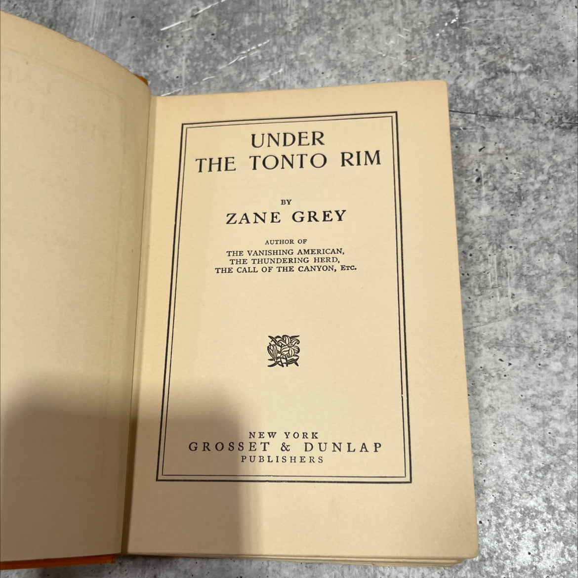 under the tonto rim book, by zane grey, 1926 Hardcover image 2