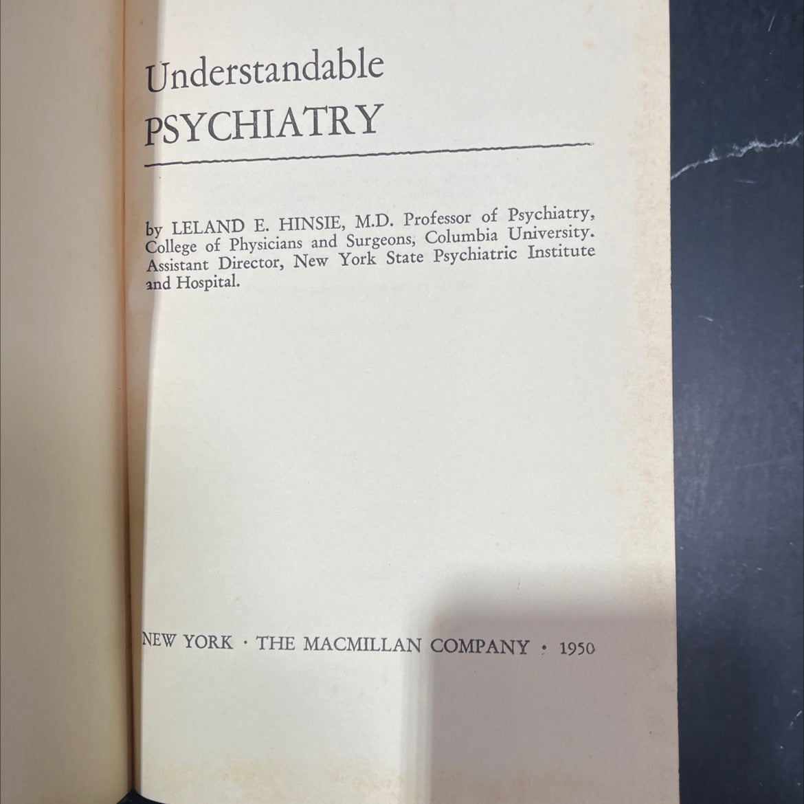 understandable psychiatry book, by leland e. hinsie, m.d., 1950 Hardcover image 2