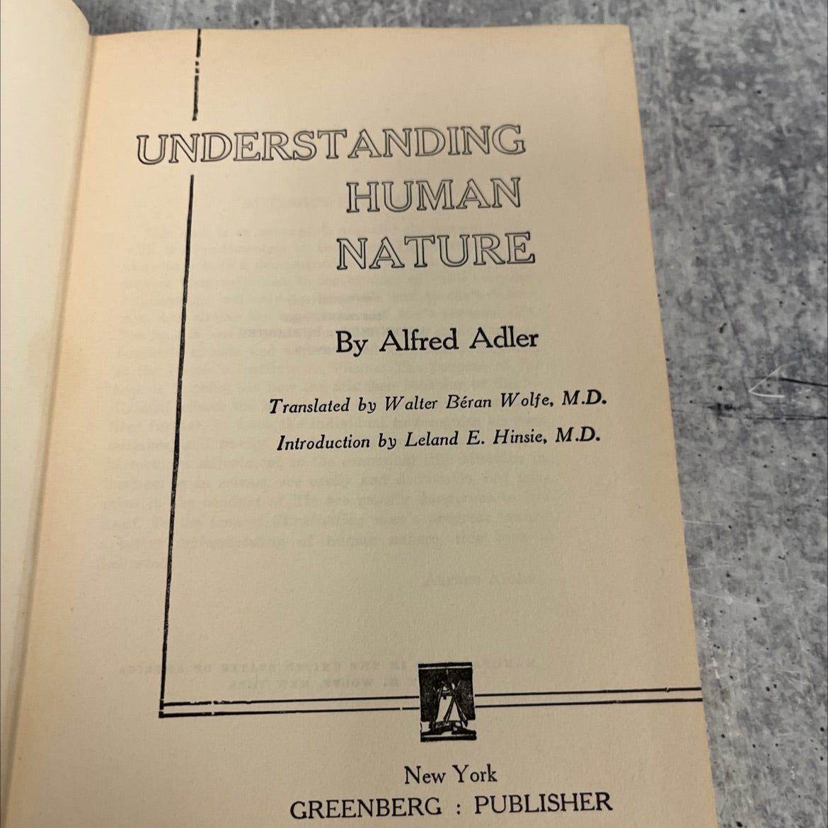 understanding human nature book, by alfred adler, 1946 Hardcover image 2
