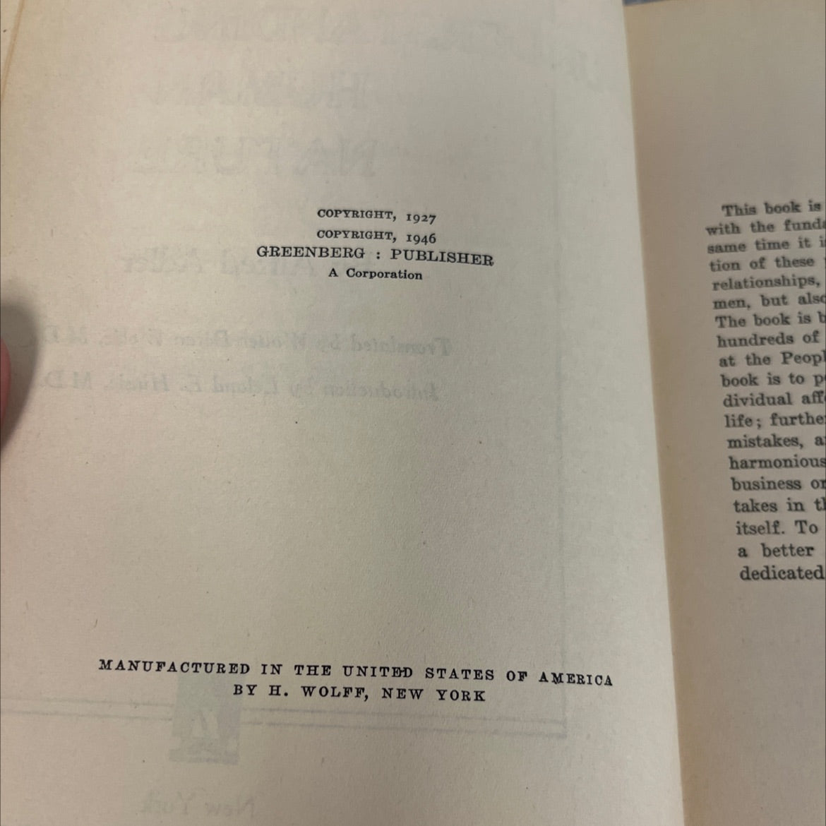 understanding human nature book, by alfred adler, 1946 Hardcover image 3