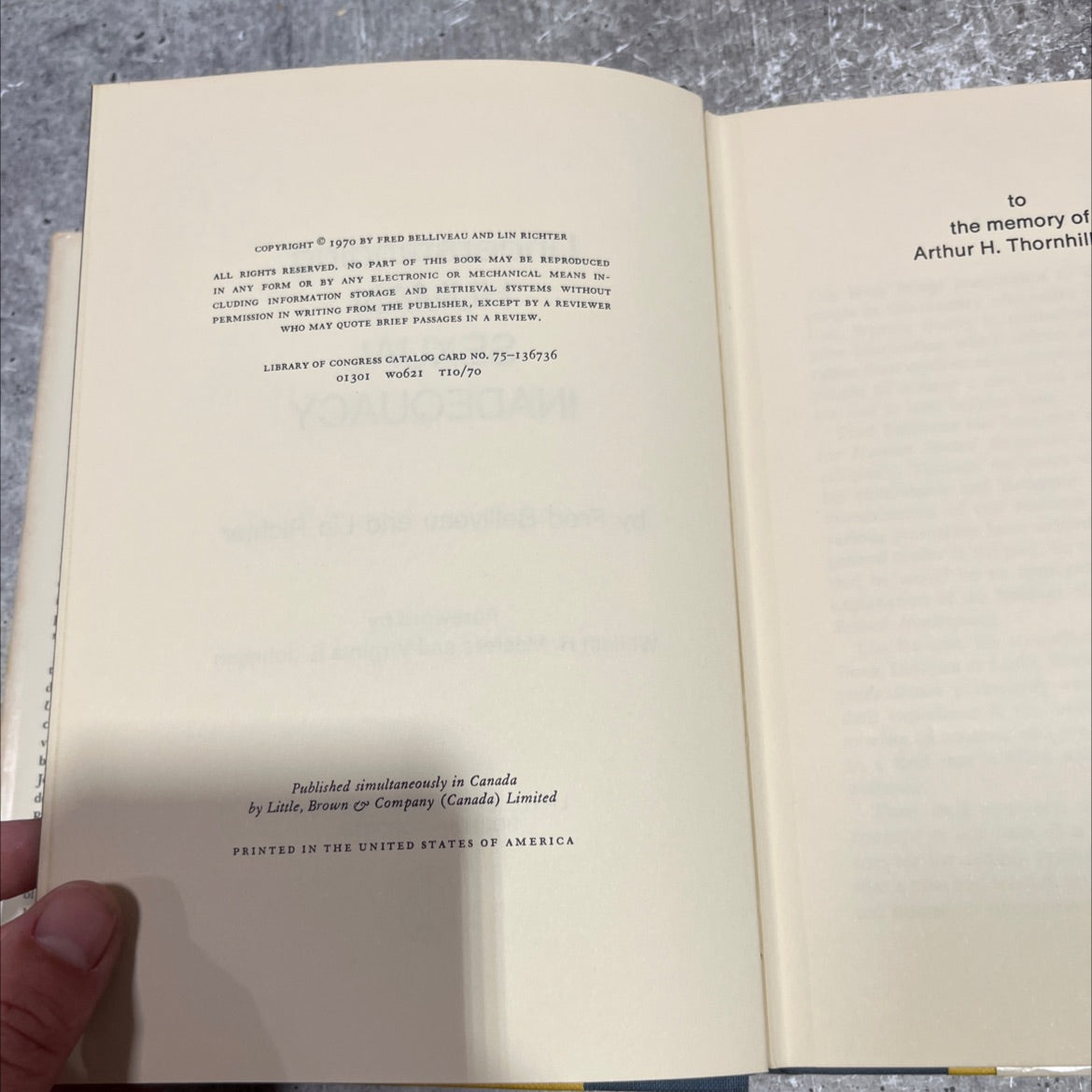 understanding human sexual inadequacy book, by fred belliveau and lin richter, 1970 Hardcover image 3