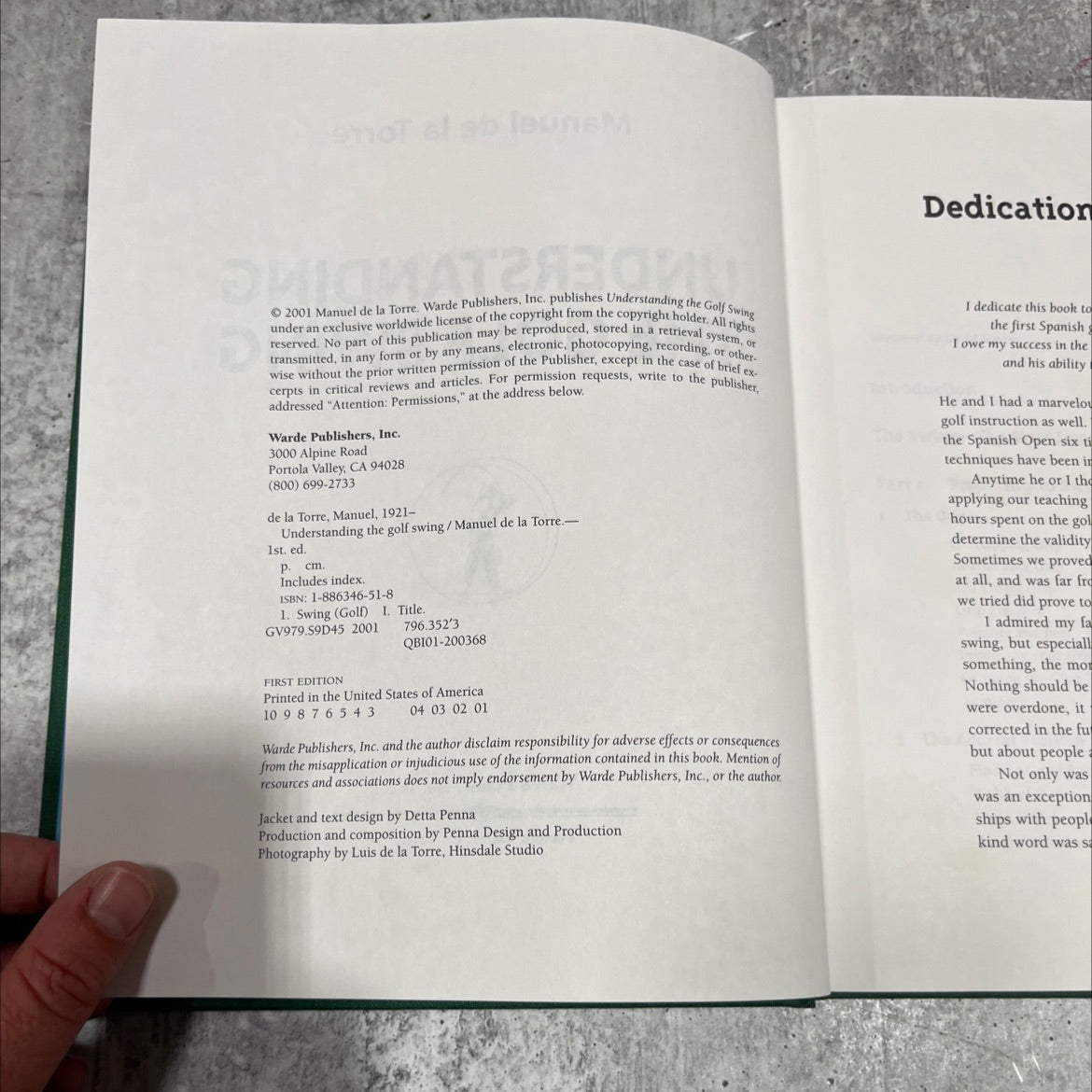 understanding the golf swing book, by Manuel de la Torre, 2001 Hardcover image 3