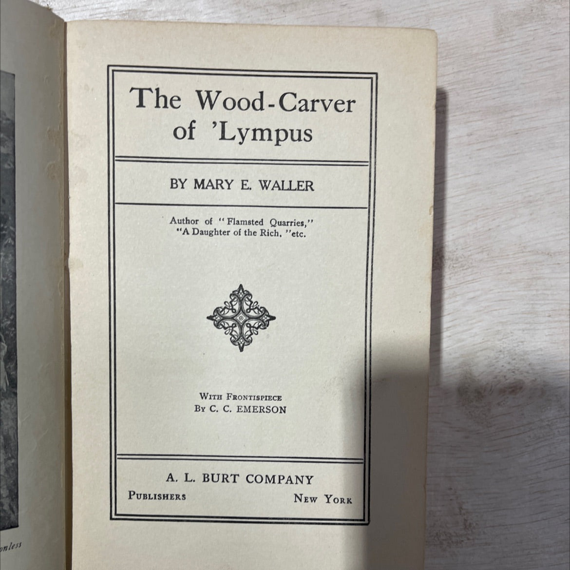 unless the wood-carver of 'lympus book, by mary e. waller, 1912 Hardcover, Antique image 2