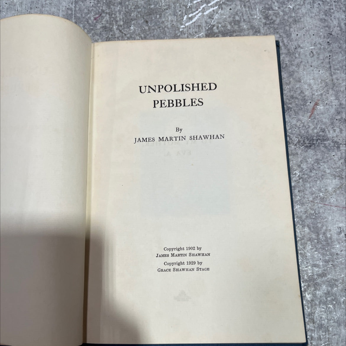unpolished pebbles book, by james martin shawhan, 1929 Hardcover image 2