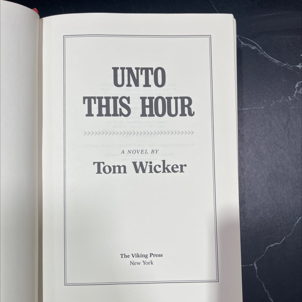 unto this hour book, by Tom Wicker, 1984 Hardcover image 2