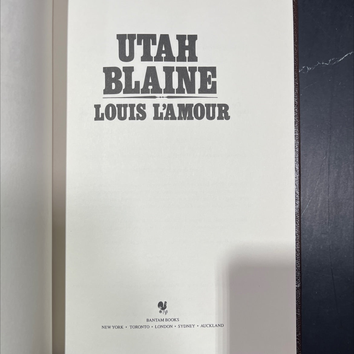 utah blaine book, by louis l'amour, 1985 Leather image 2