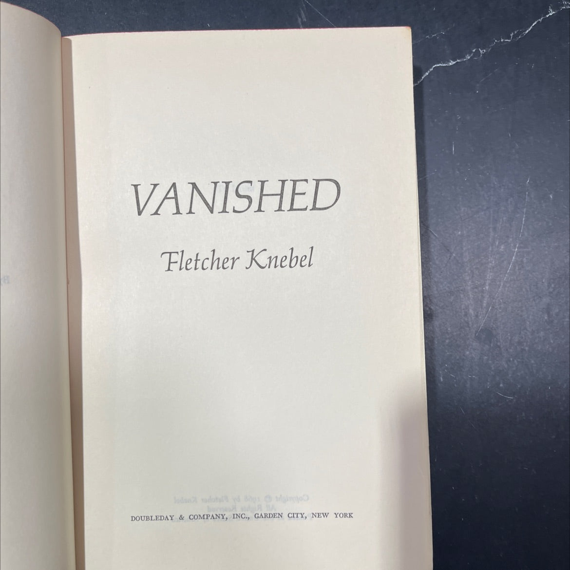 vanished book, by fletcher knebel, 1968 Hardcover image 2