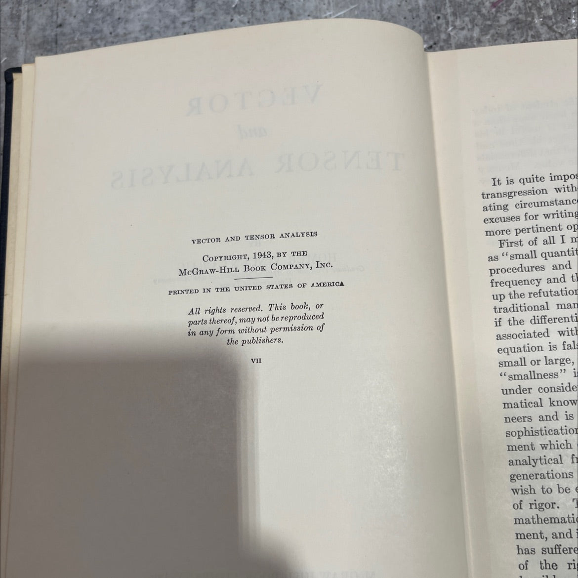 vector and tensor analysis book, by homer vincent craig, 1943 Hardcover image 3