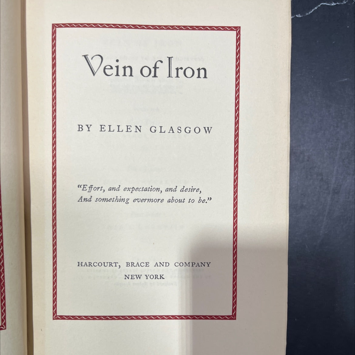 vein of iron book, by ellen glasgow, 1935 Hardcover image 2