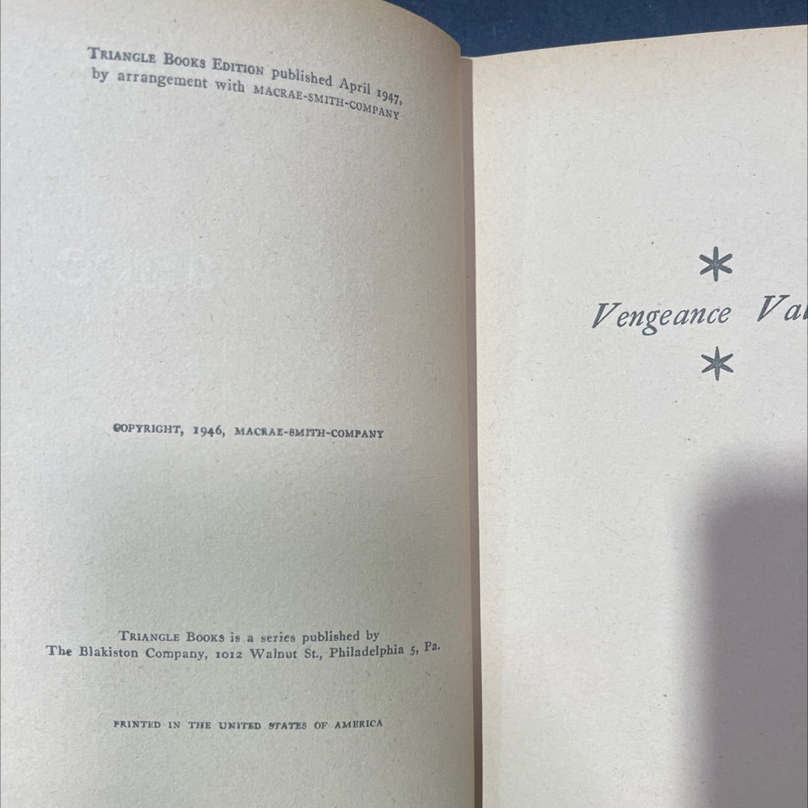 vengeance valley book, by roy manning, 1947 Hardcover image 3