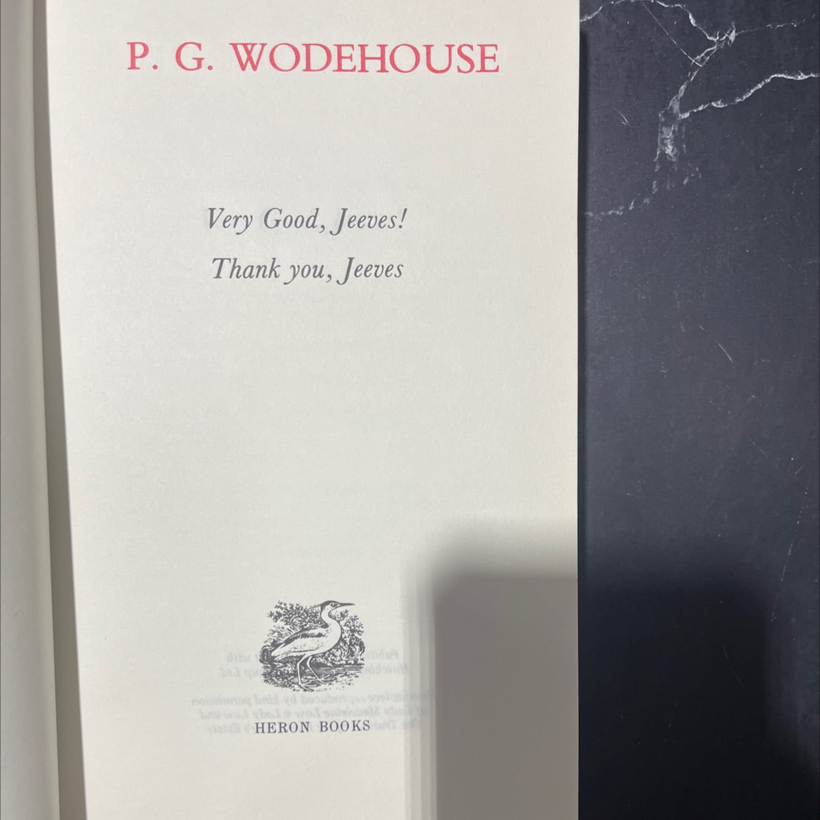 very good, jeeves! book, by p. g. wodehouse, 1970 Leather image 2