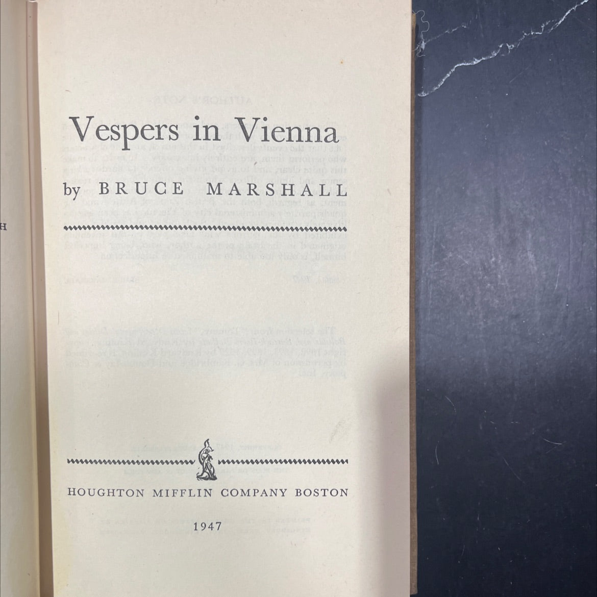 vespers in vienna book, by bruce marshall, 1947 Hardcover image 2