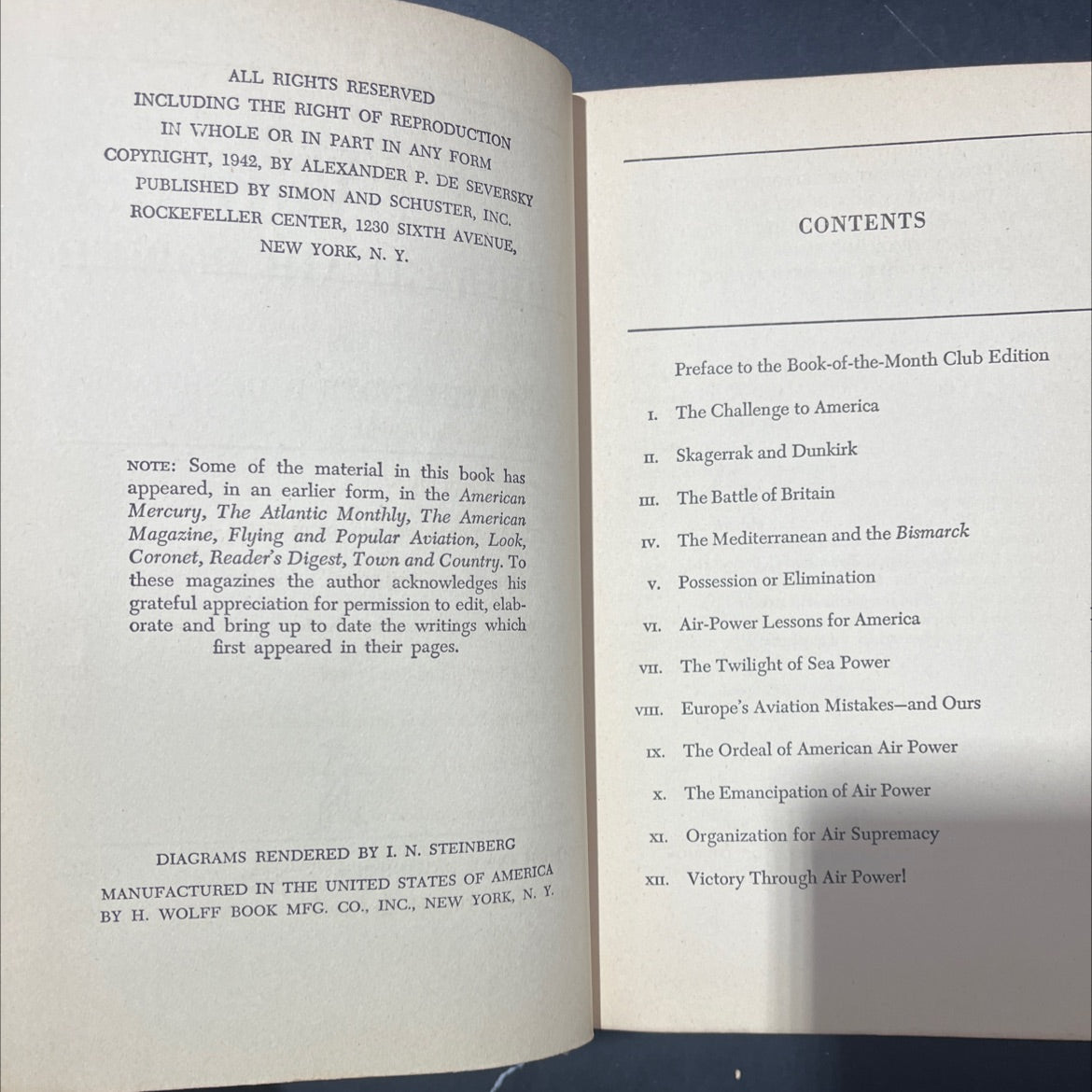 victory through air power book, by major alexander p. de seversky, 1942 Hardcover image 3