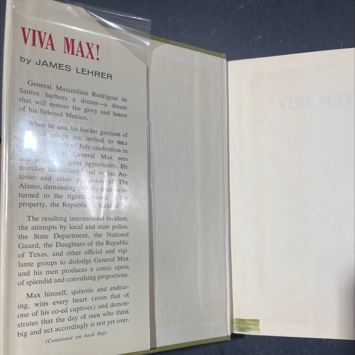 viva max! book, by james lehrer, 1966 Hardcover image 4