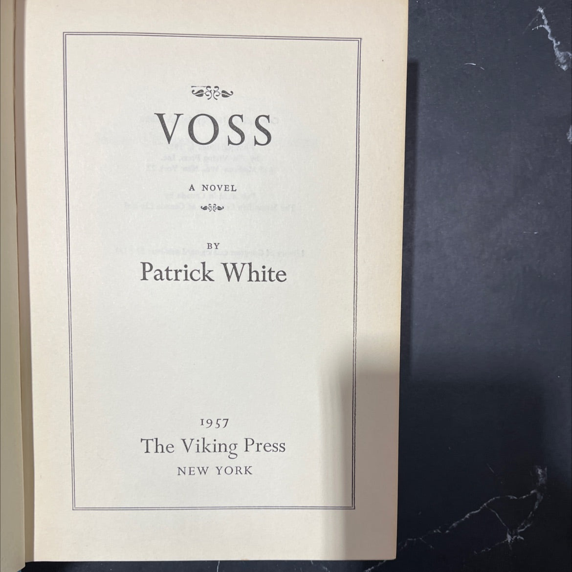 voss book, by patrick white, 1957 Hardcover image 2