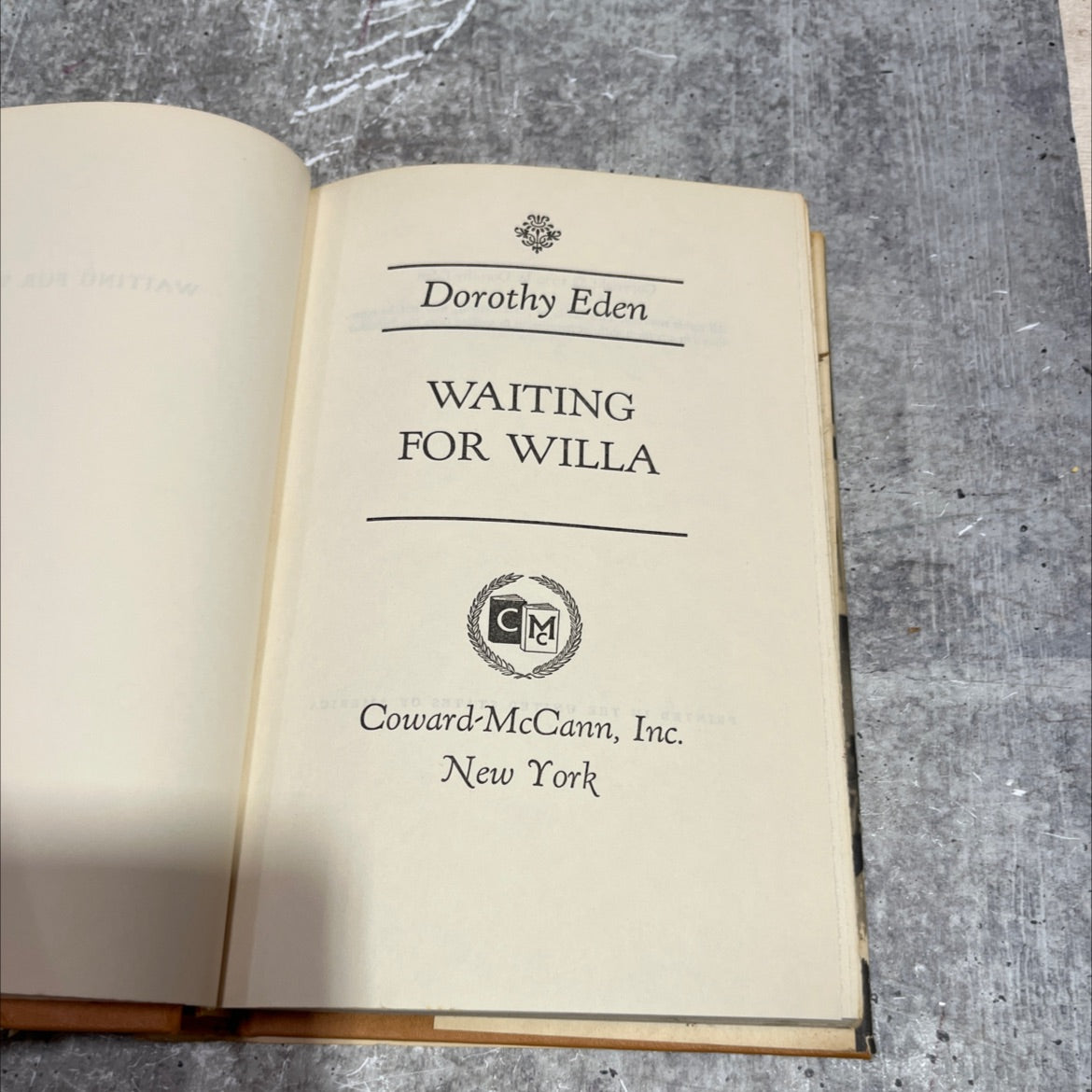 waiting for willa book, by dorothy eden, 1970 Hardcover image 2