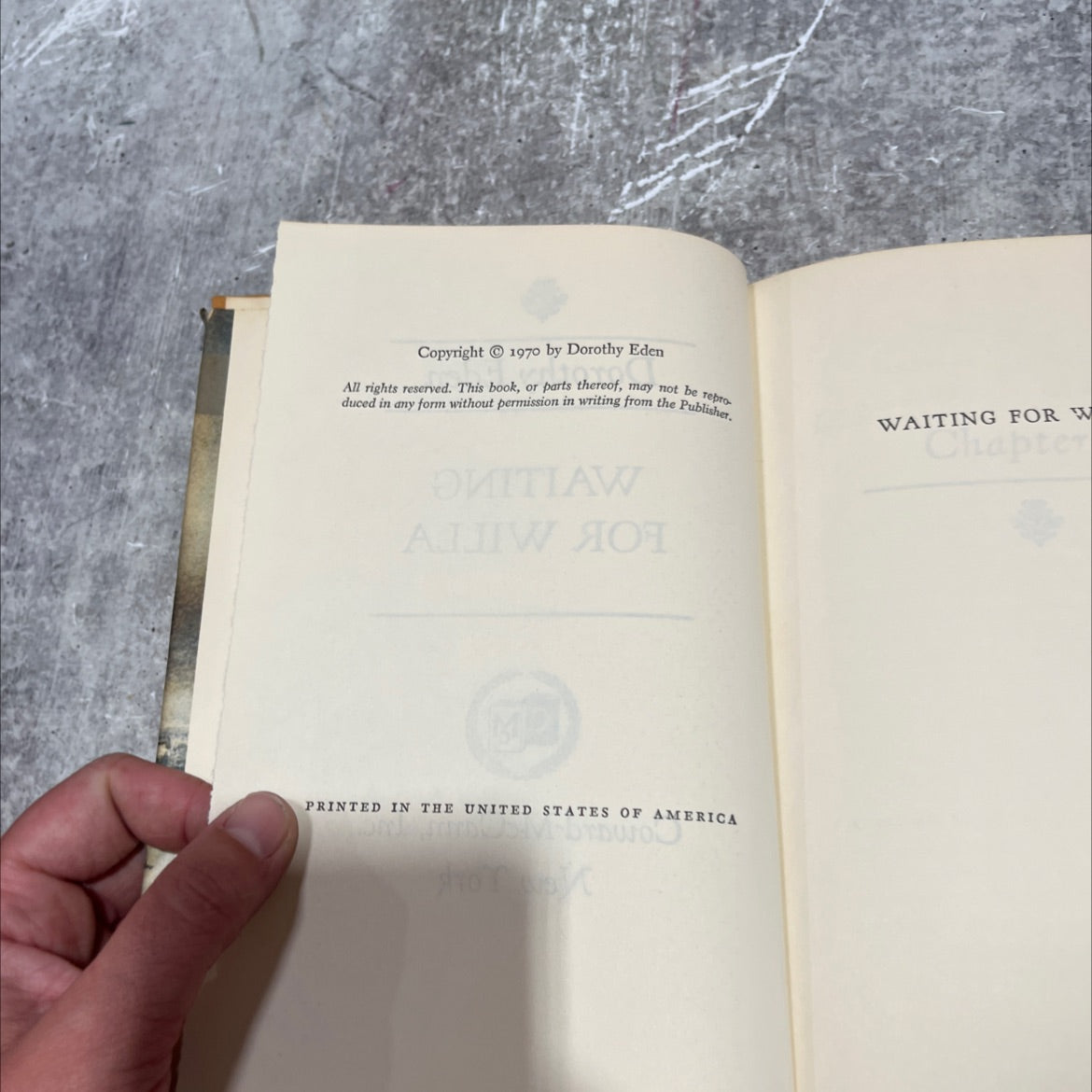 waiting for willa book, by dorothy eden, 1970 Hardcover image 3