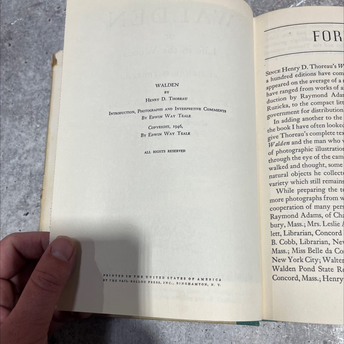 walden or life in the woods book, by henry d. thoreau, 1946 Hardcover image 3