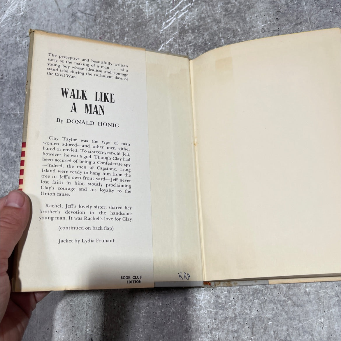 walk like a man book, by Donald Honig, 1961 Hardcover image 4