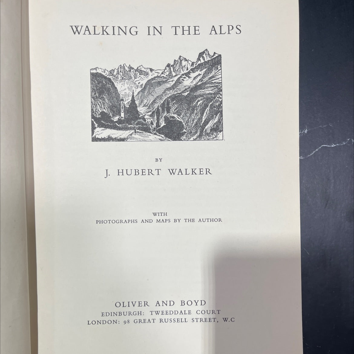 walking in the alps book, by j. hubert walker, 1951 Hardcover image 2