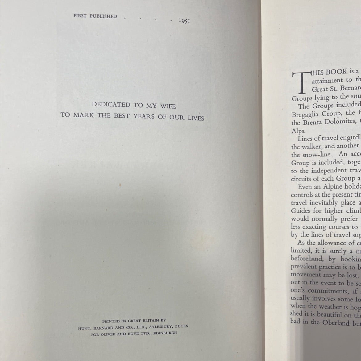 walking in the alps book, by j. hubert walker, 1951 Hardcover image 3