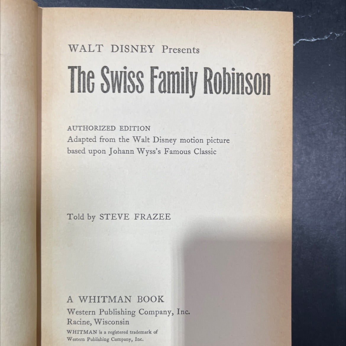 walt disney presents the swiss family robinson book, by steve frazee, 1969 Hardcover image 2