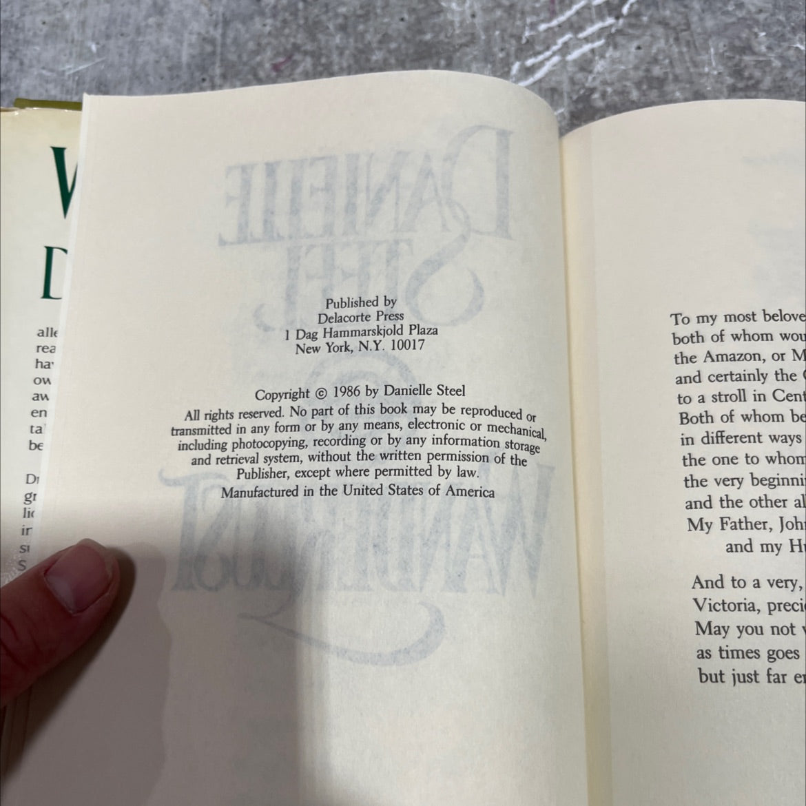 wanderlust book, by danielle steel, 1986 Hardcover image 3