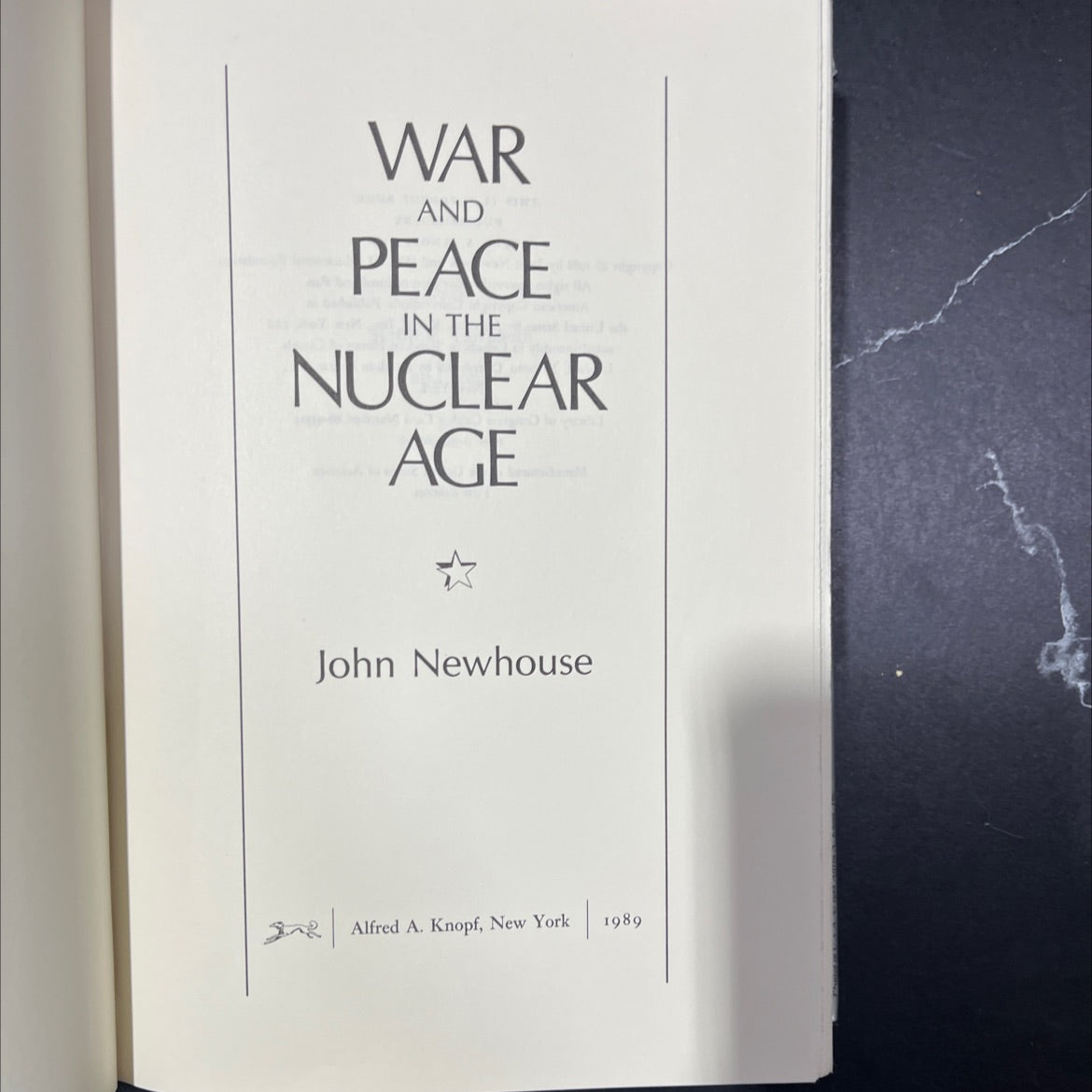 war and peace in the nuclear age book, by John Newhouse, 1989 Hardcover image 2