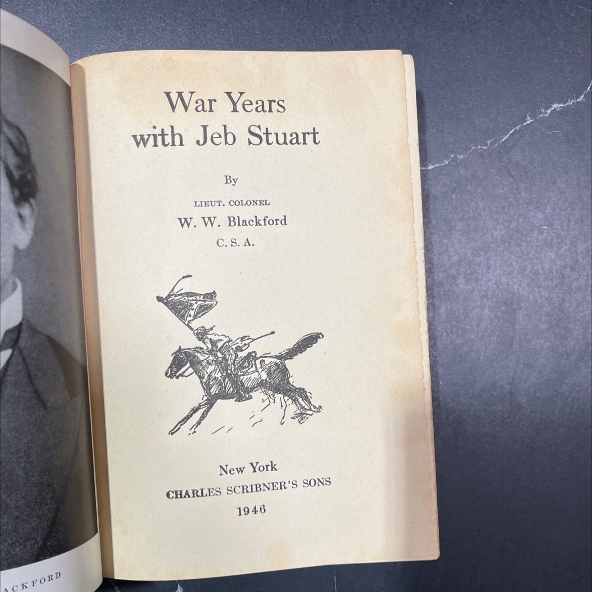 war years with jeb stuart book, by lieut. colonel w. w. blackford c. s. a., 1946 Hardcover image 2