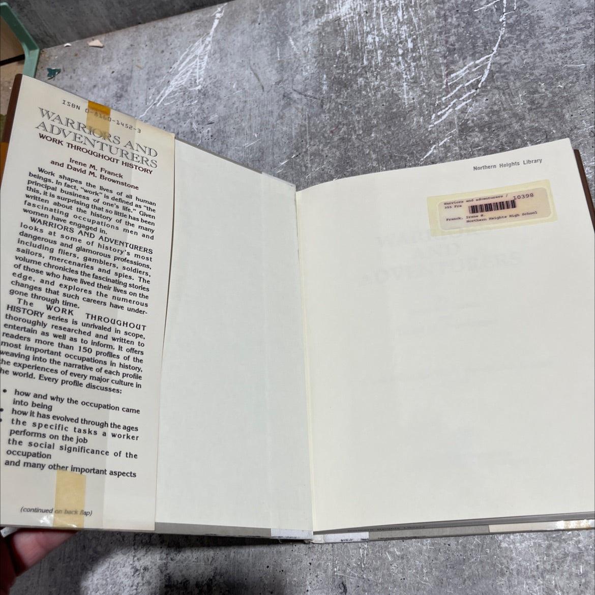 warriors and adventurers book, by Irene M. Franck and David M. Brownstone, 1988 Hardcover image 4