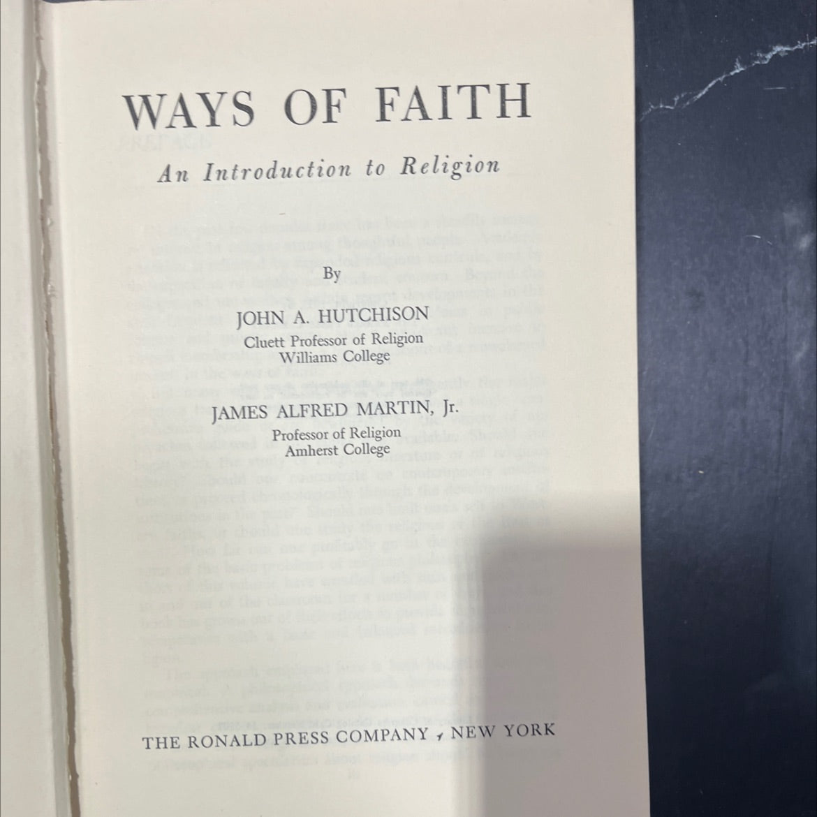 ways of faith an introduction to religion book, by john a. hutchison, james alfred martin, jr., 1953 Hardcover image 2