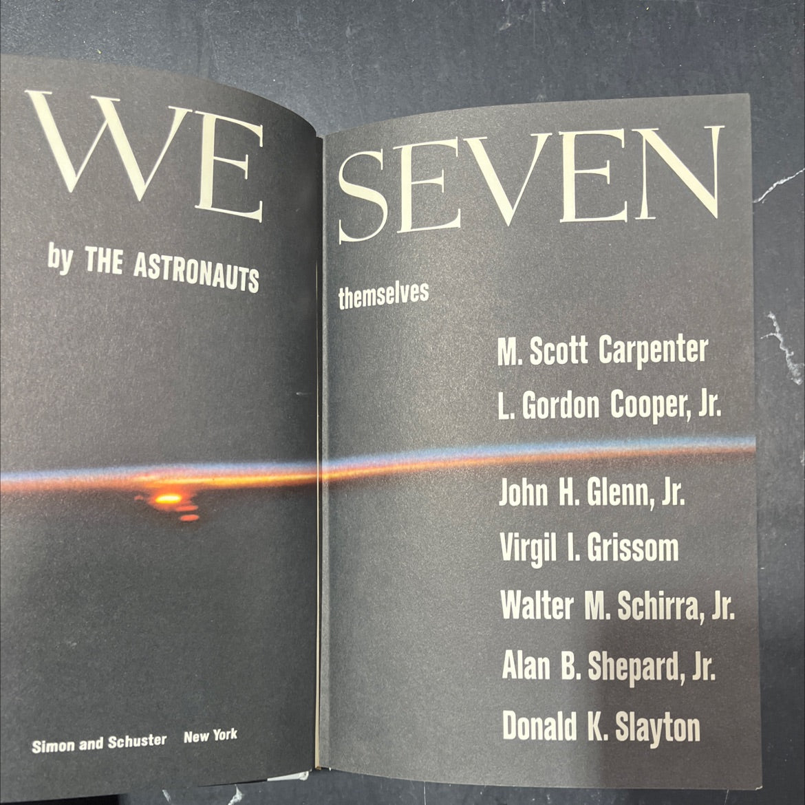 we seven book, by m. scott carpenter, l. gordon cooper, jr., john h. glenn, jr., virgil i. grissom, walter m. schirra, image 2