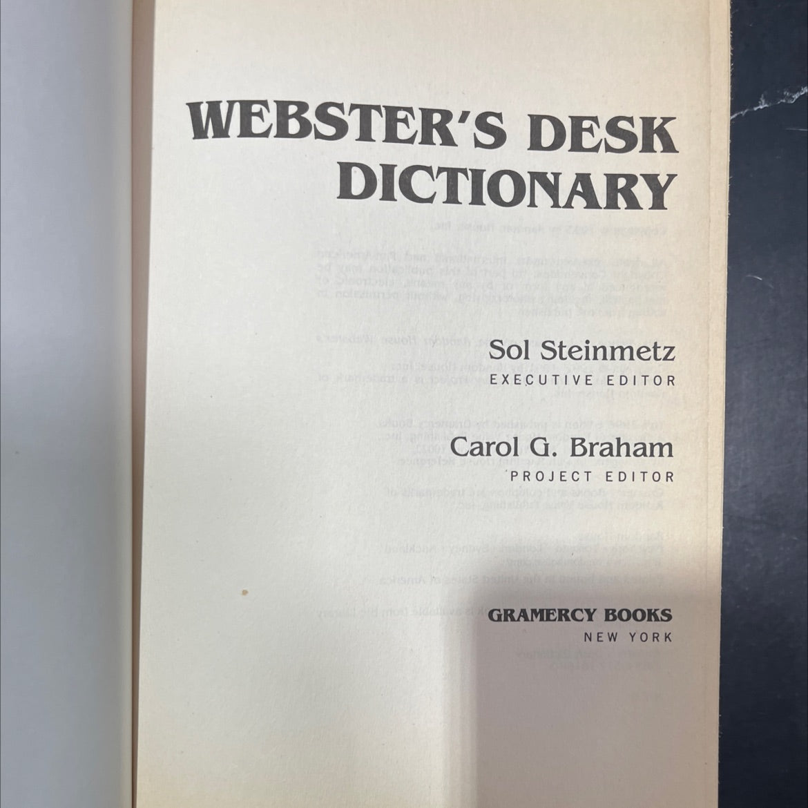 webster's desk dictionary book, by sol steinmetz, 1996 Hardcover image 2