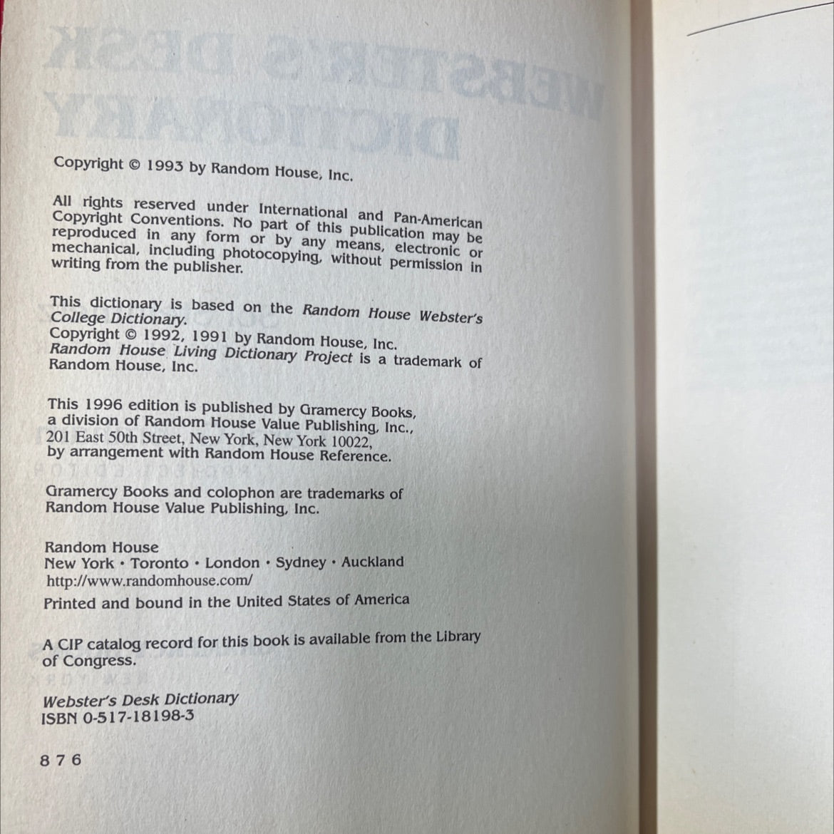 webster's desk dictionary book, by sol steinmetz, 1996 Hardcover image 3