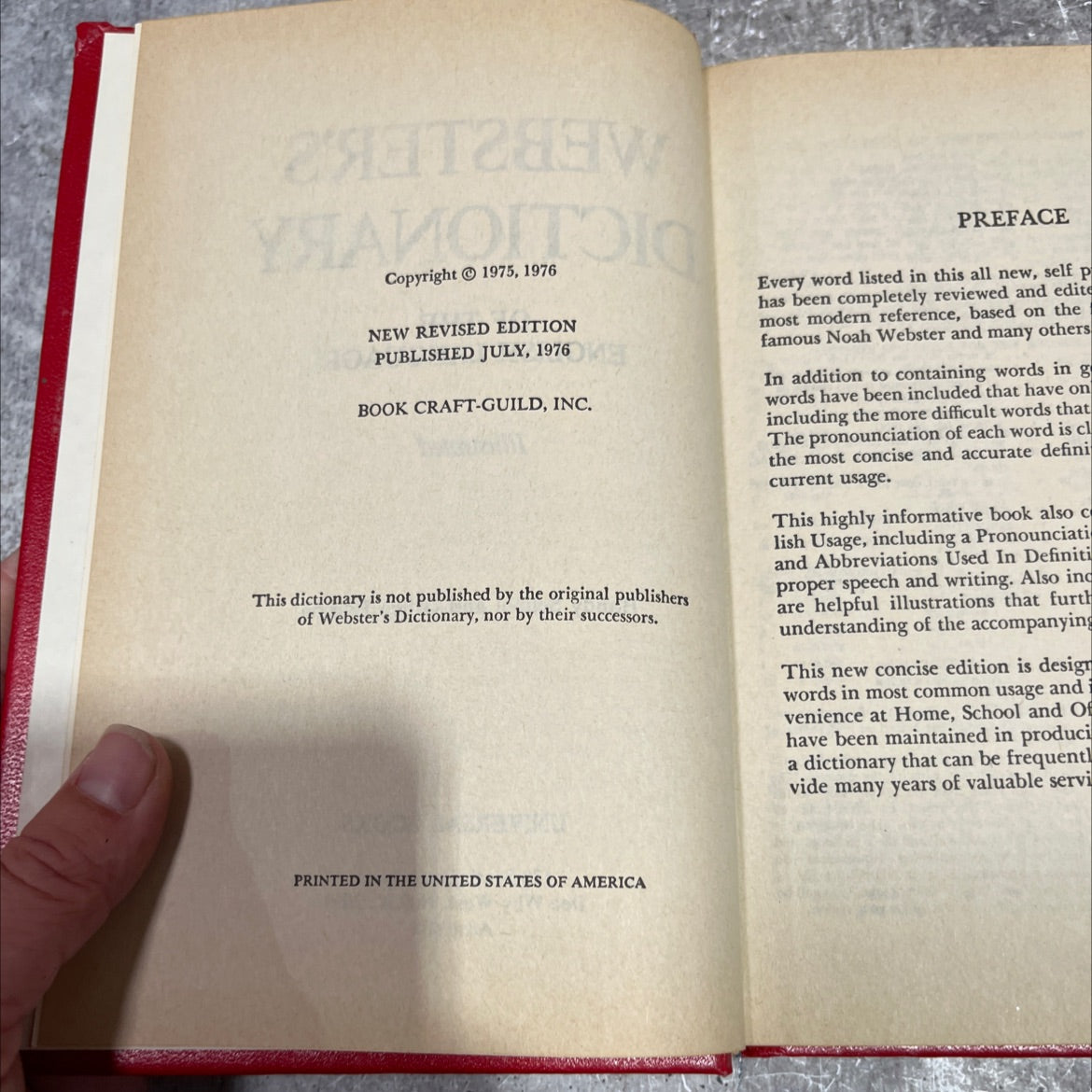 webster's dictionary of the english language illustrated handy school and office edition book, by unknown, 1976 image 3