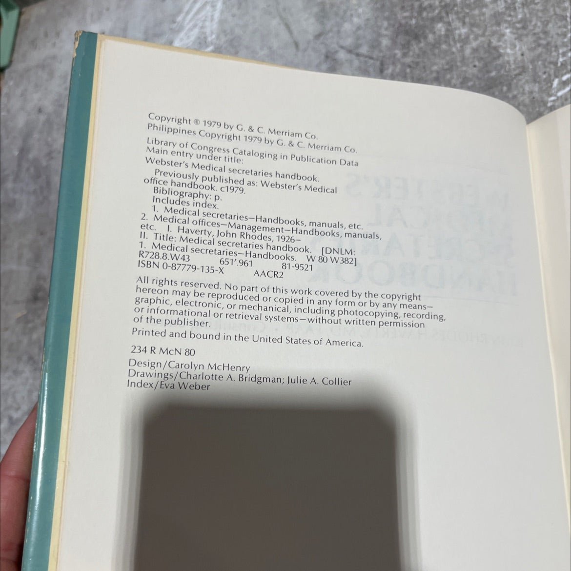 webster's medical secretaries handbook book, by john rhodes haverty, md, 1979 Hardcover image 3