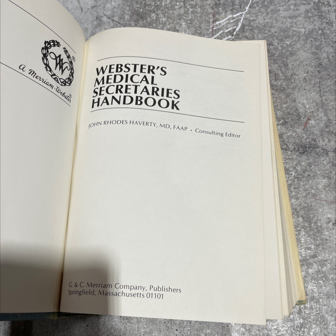 webster's medical secretaries handbook book, by john rhodes haverty, md, 1979 Hardcover image 2