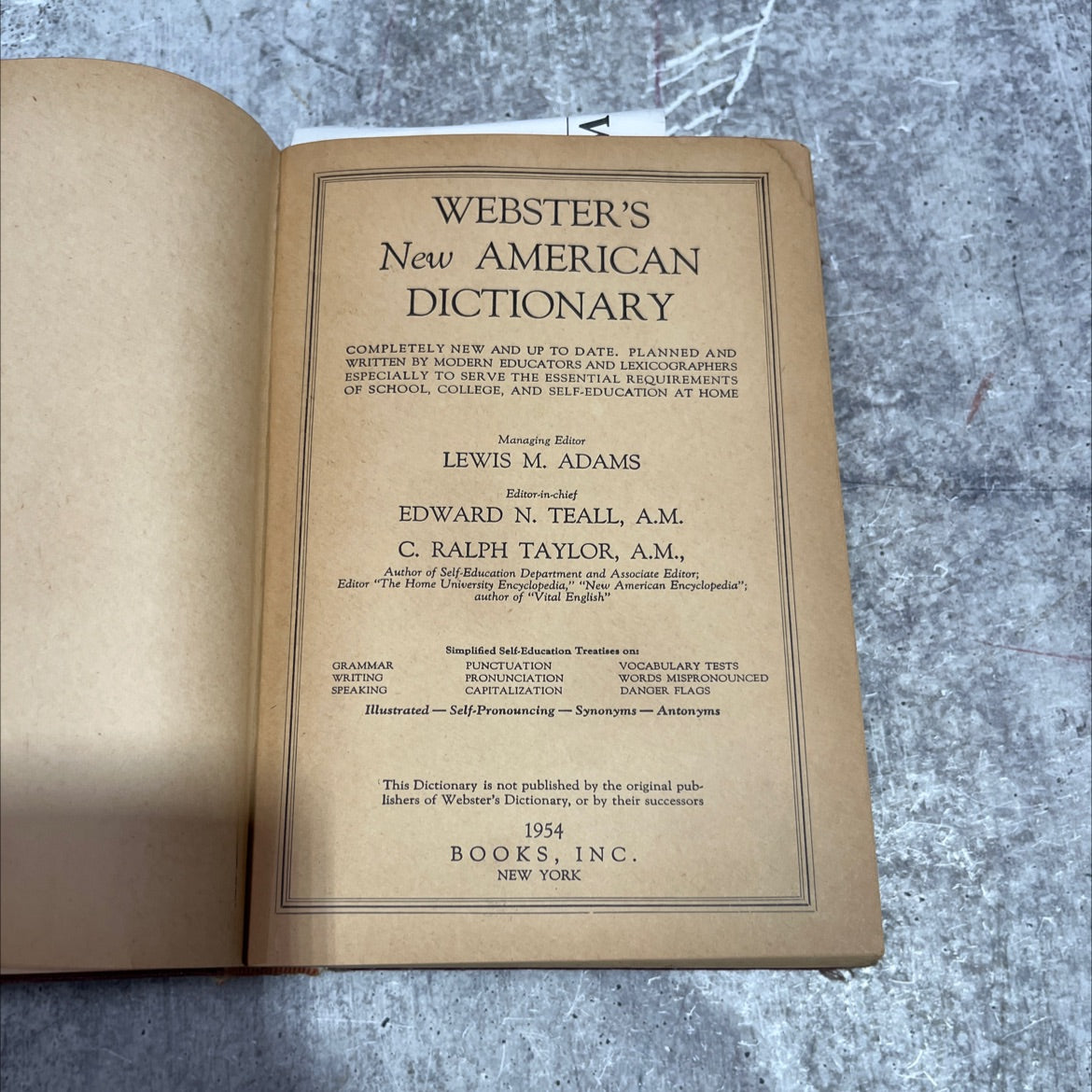 webster's new american dictionary completely new and up to date book, by lewis m. adams, edward n. teall, c. ralph image 2