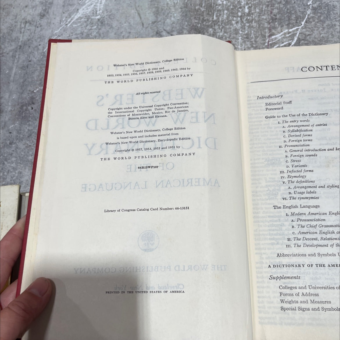 webster's new world dictionary, college edition book, by unknown, 1966 Hardcover image 3