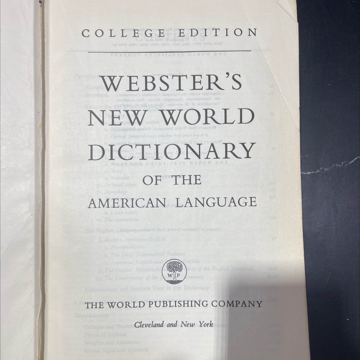 webster's new world dictionary, college edition book, by unknown, 1966 Hardcover image 2