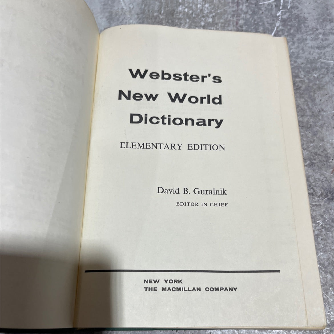 webster's new world dictionary elementary edition book, by david b. guralnik, 1961 Hardcover image 2