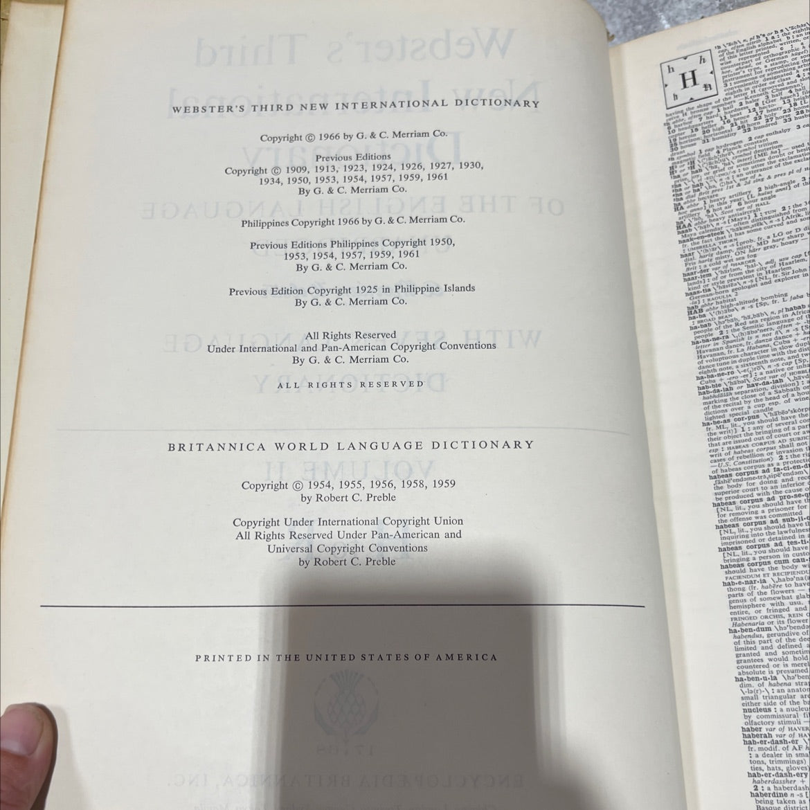 webster's third new international dictionary of the english language unabridged volume ii h to r book, by g. & c. image 3