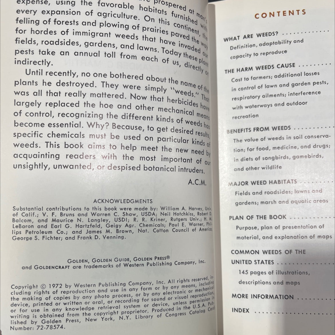 weeds golden guide book, by alexander c. martin, 1972 Hardcover image 3